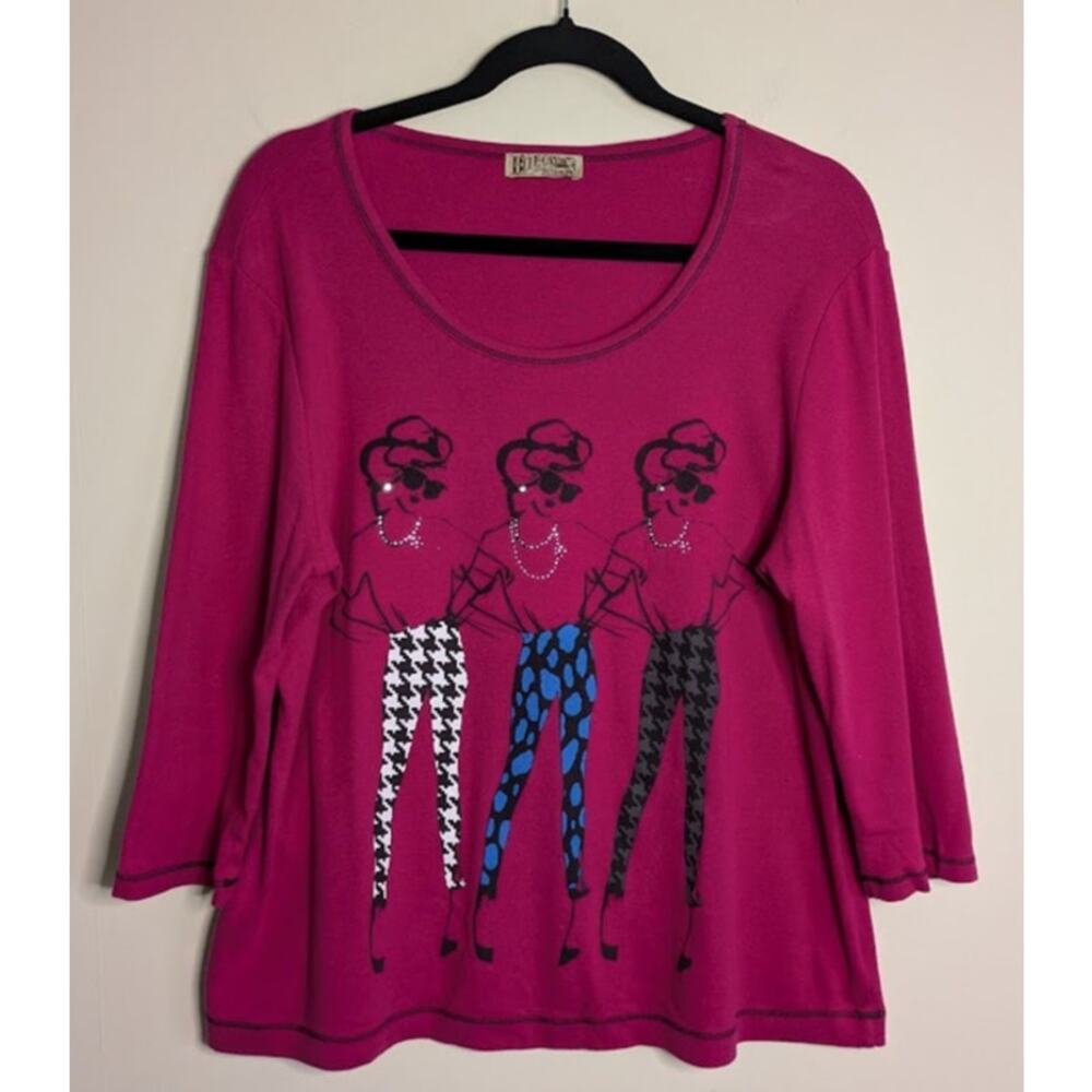 Blue Canyon Clothing Women's PXL Scoop Neck 3/4 Sleeve Fashionable Ladies Top